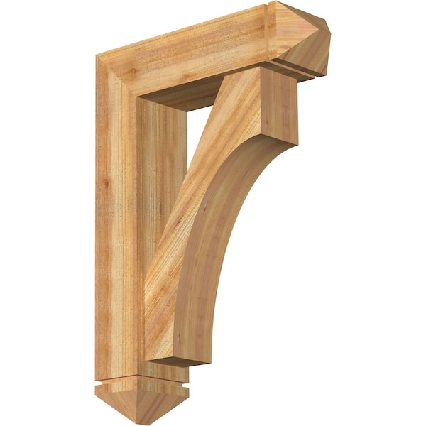 Ekena Millwork Westlake Arts and Crafts Rough Sawn Bracket w/ Offset Brace, Western Red Cedar, 8"W x 28"D x 40"H BKT0806X28X40WTL03RWR - main